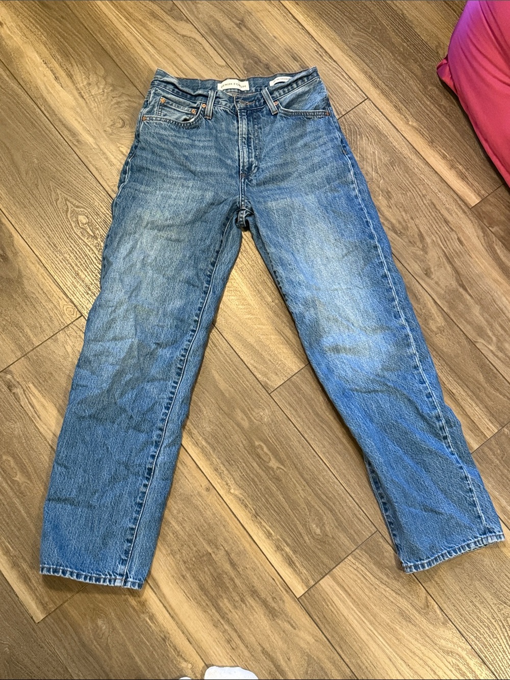 Denim Forum Women's Straight Jeans - Medium Blue Wash